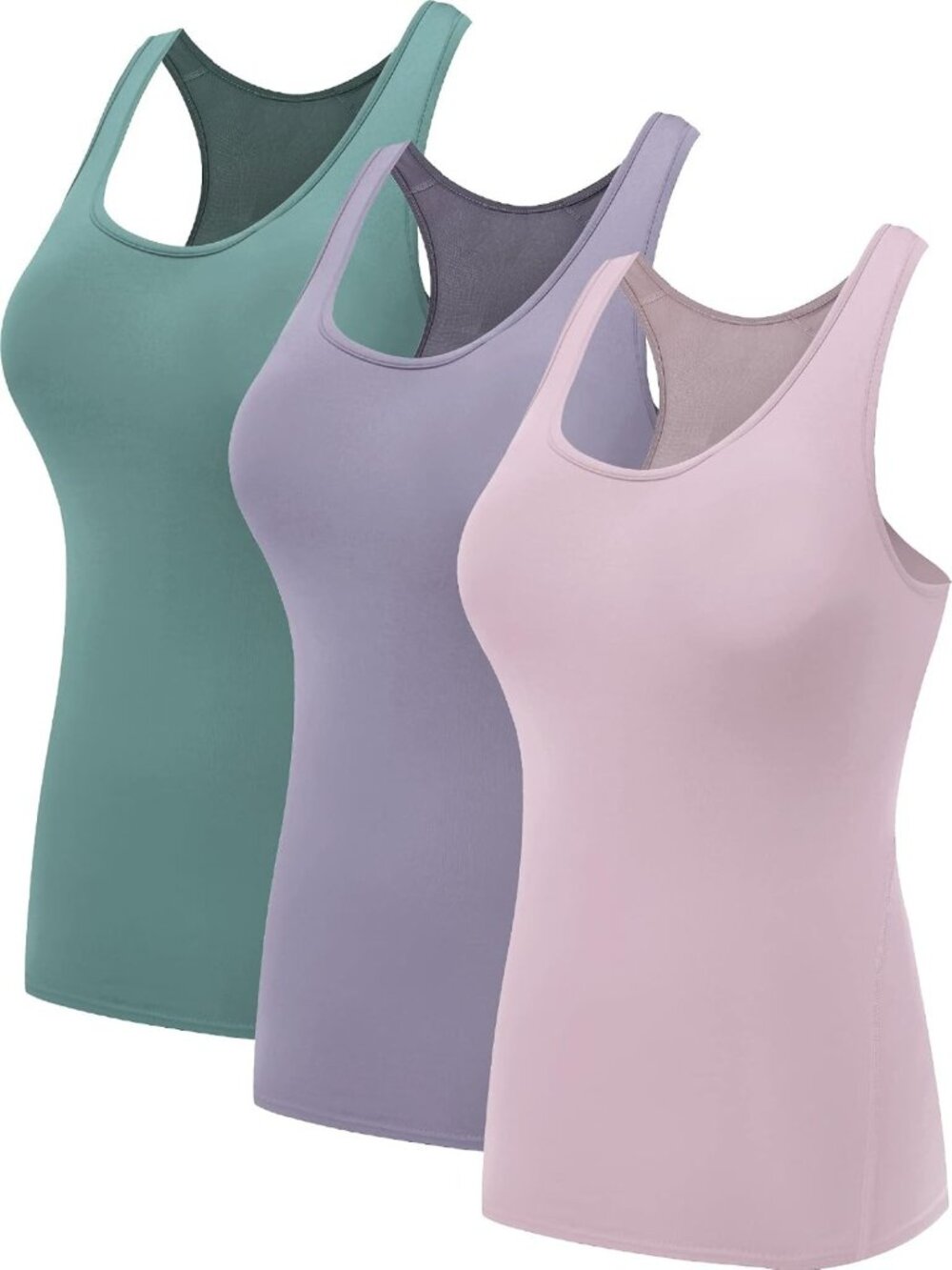 3 Pack Women's Compression Dry Fit Tank Tops - Activewear, Workout, Fitness Gear